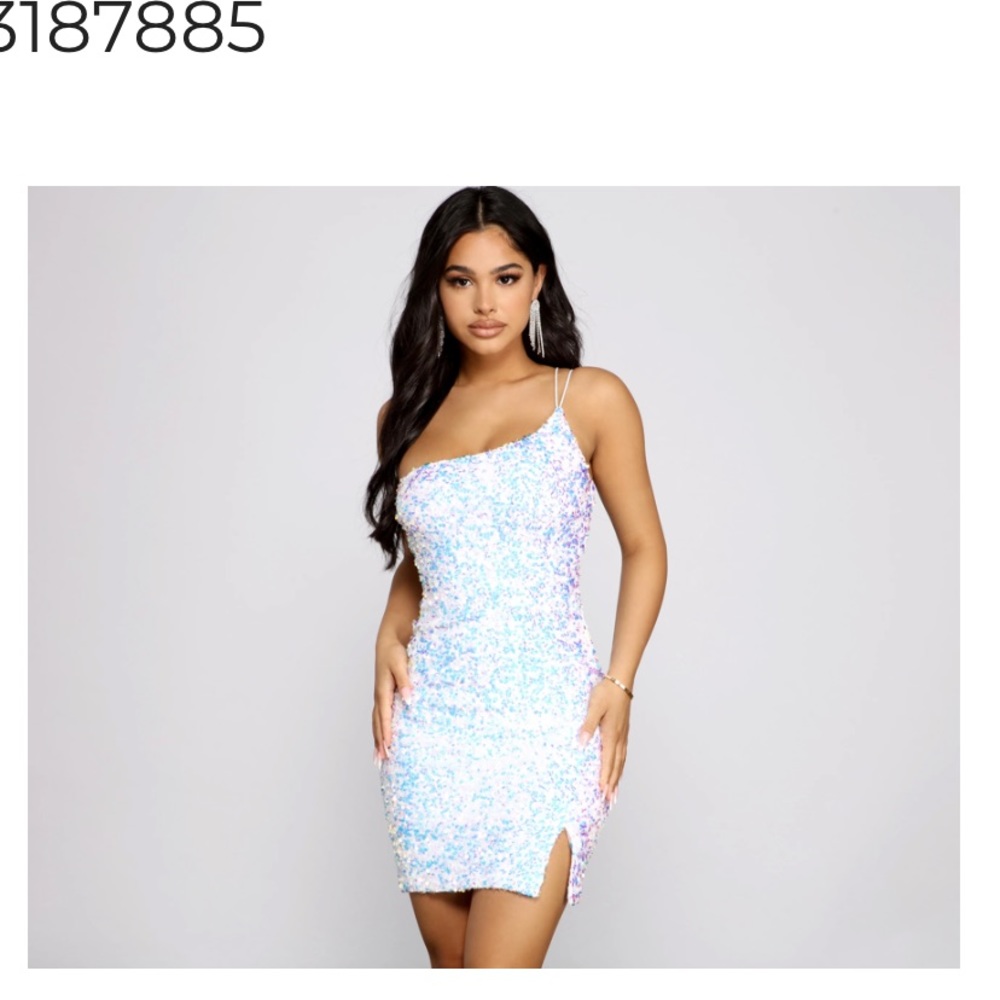 One shoulder sequin dress